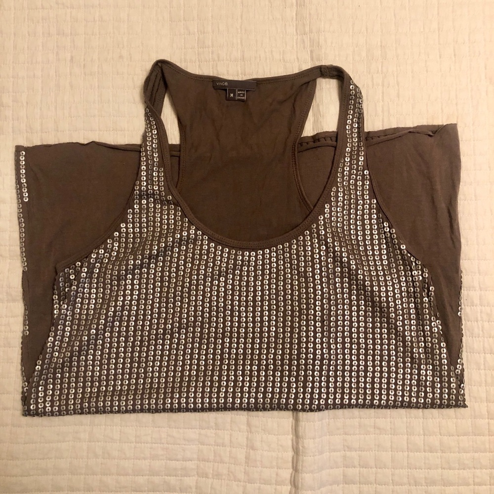 VINCE going out racer back top